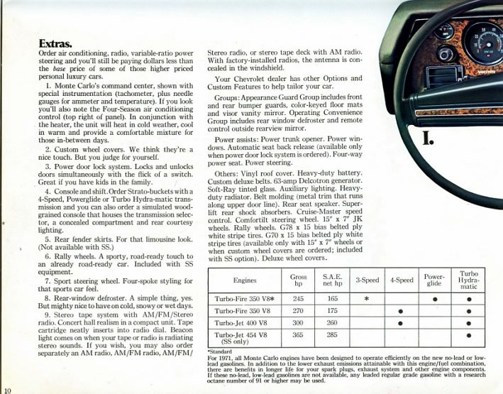 1971 Chevrolet Monte Carlo Brochure Page 3